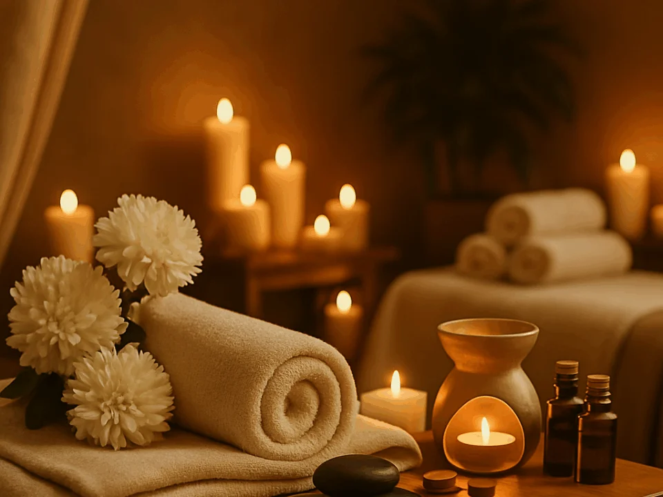 pendik kurtköy spa salonu ambiyansı, sıcak ışıkta masaj odası