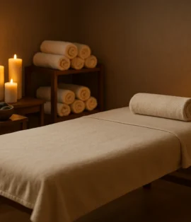Pendik Elegance Plus Spa'da huzurlu bir masaj odası ve rahatlatıcı atmosfer.