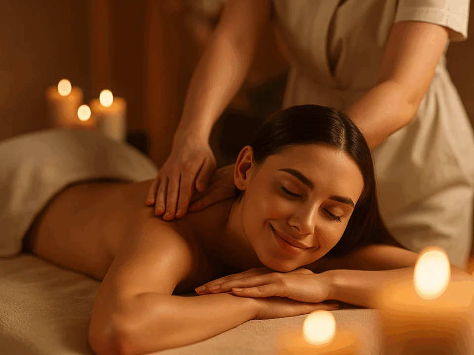 Anneler Günü’nde spa keyfi yaşayan kadın, huzurlu bir masaj seansı sırasında rahatlıyor